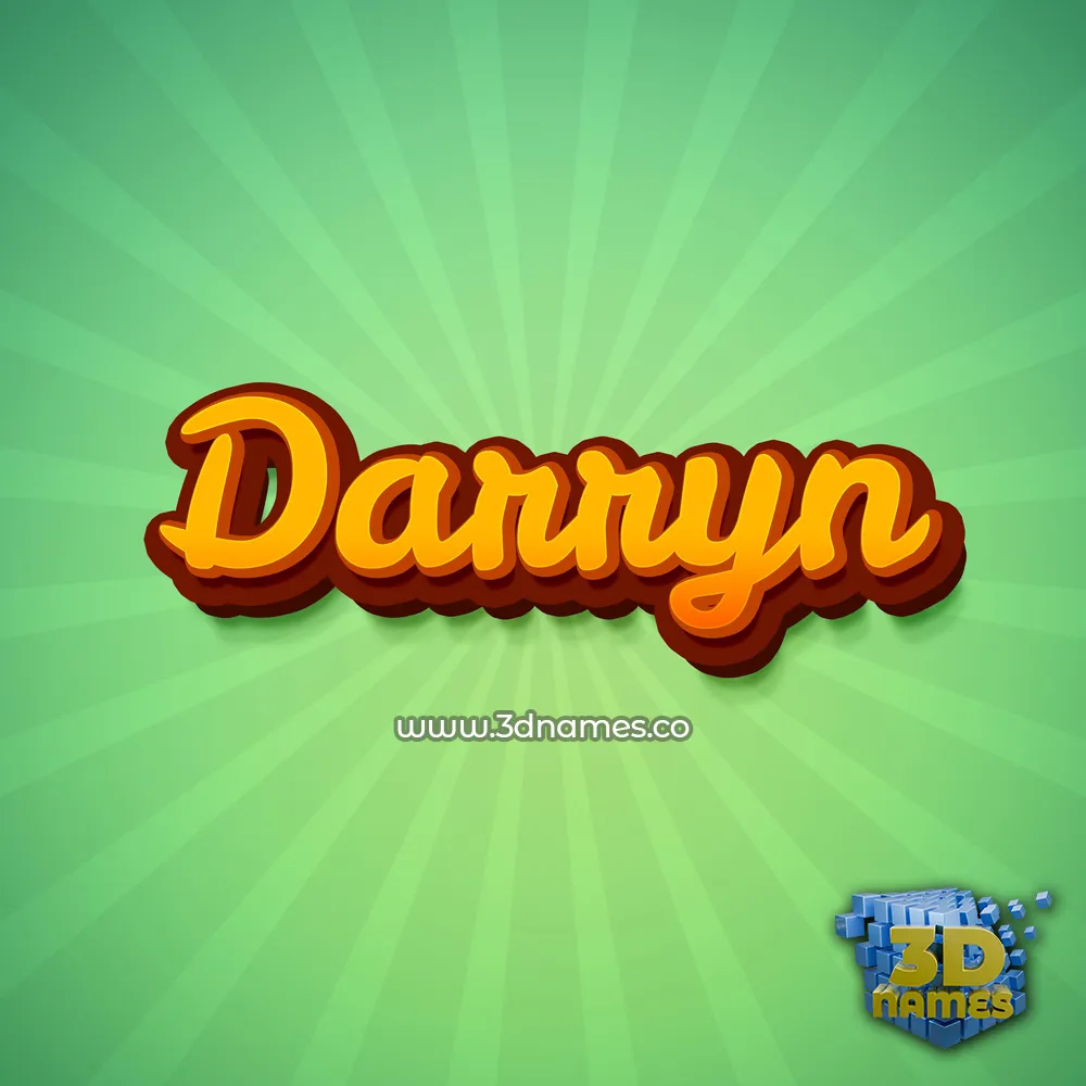 darryn in Green Rays style - 3D name wallpaper