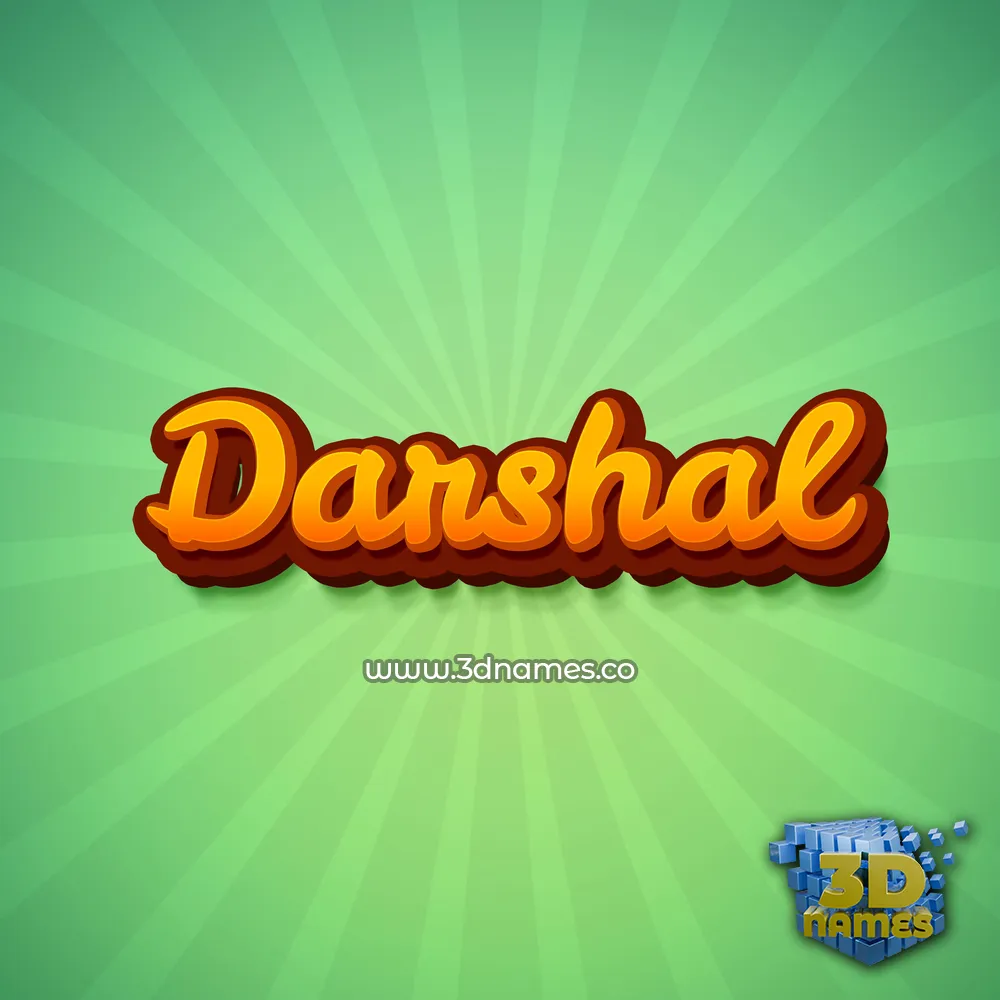 darshal in Green Rays style - 3D name wallpaper