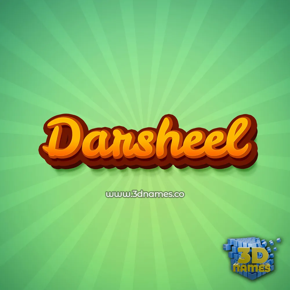 darsheel in Green Rays style - 3D name wallpaper