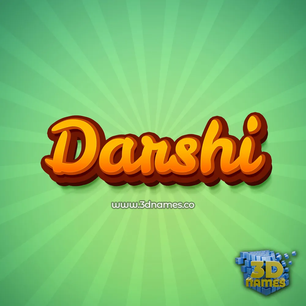 darshi in Green Rays style - 3D name wallpaper