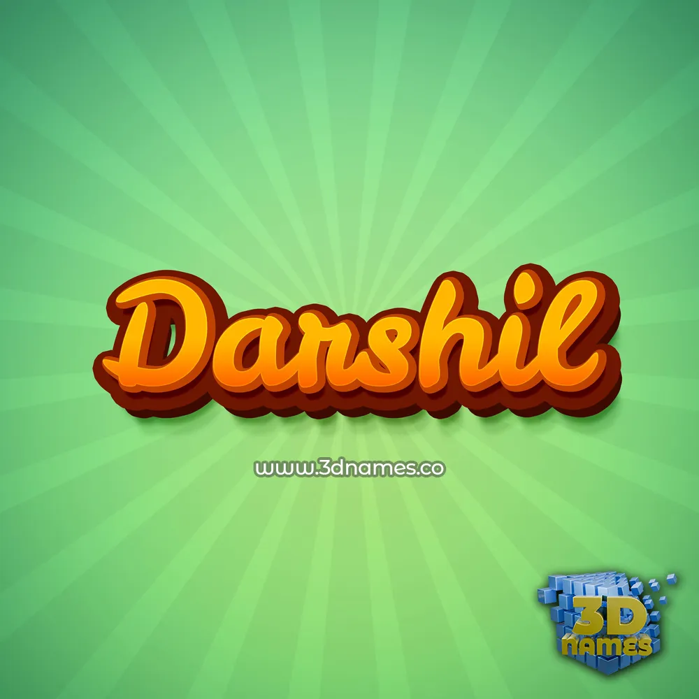 darshil in Green Rays style - 3D name wallpaper