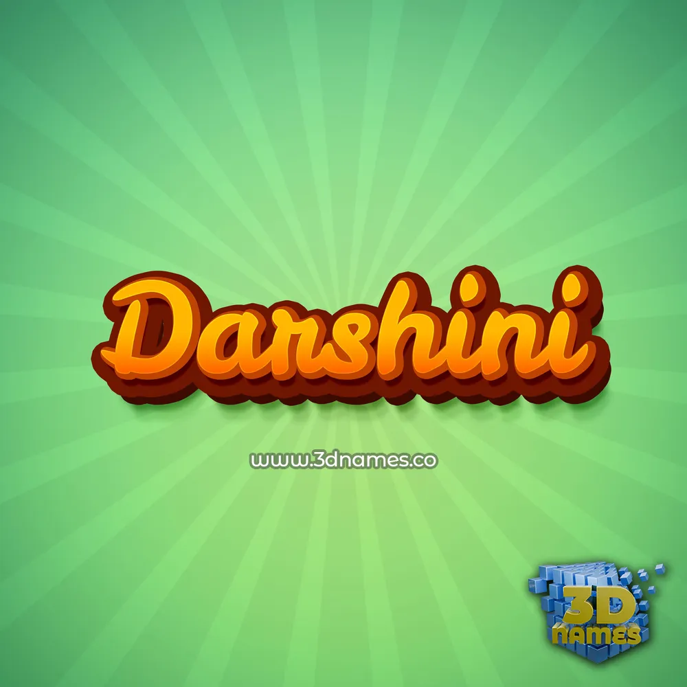 darshini in Green Rays style - 3D name wallpaper