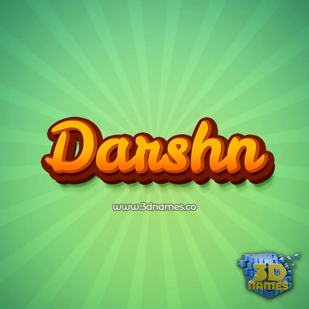 darshn in Green Rays style - 3D name wallpaper