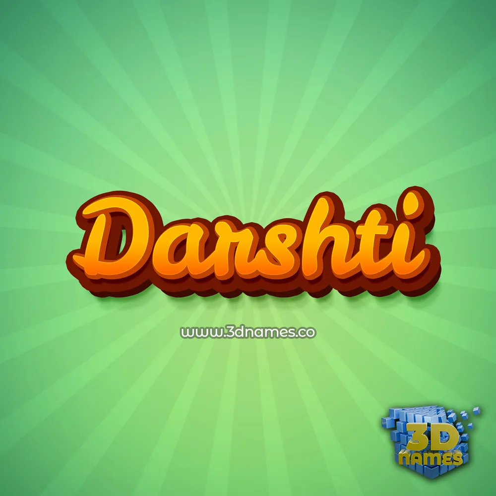 darshti in Green Rays style - 3D name wallpaper