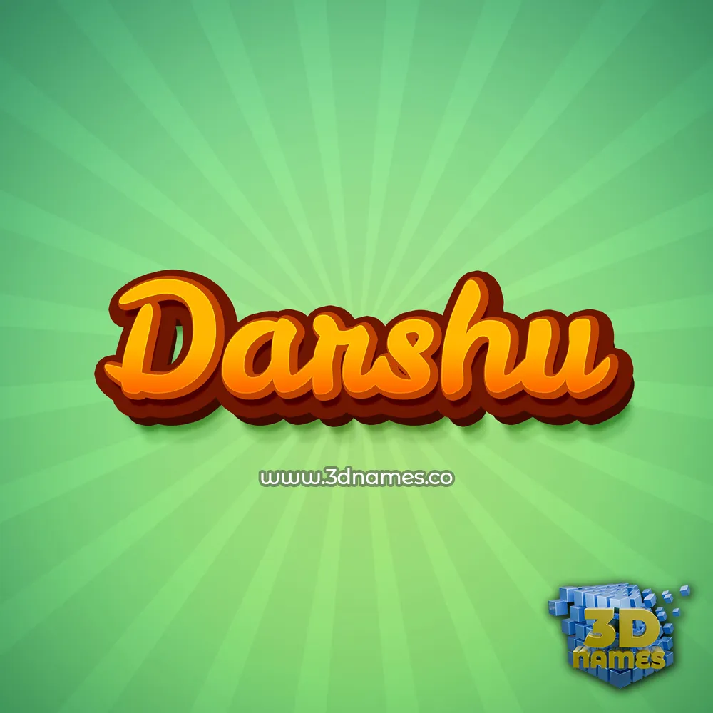 darshu in Green Rays style - 3D name wallpaper