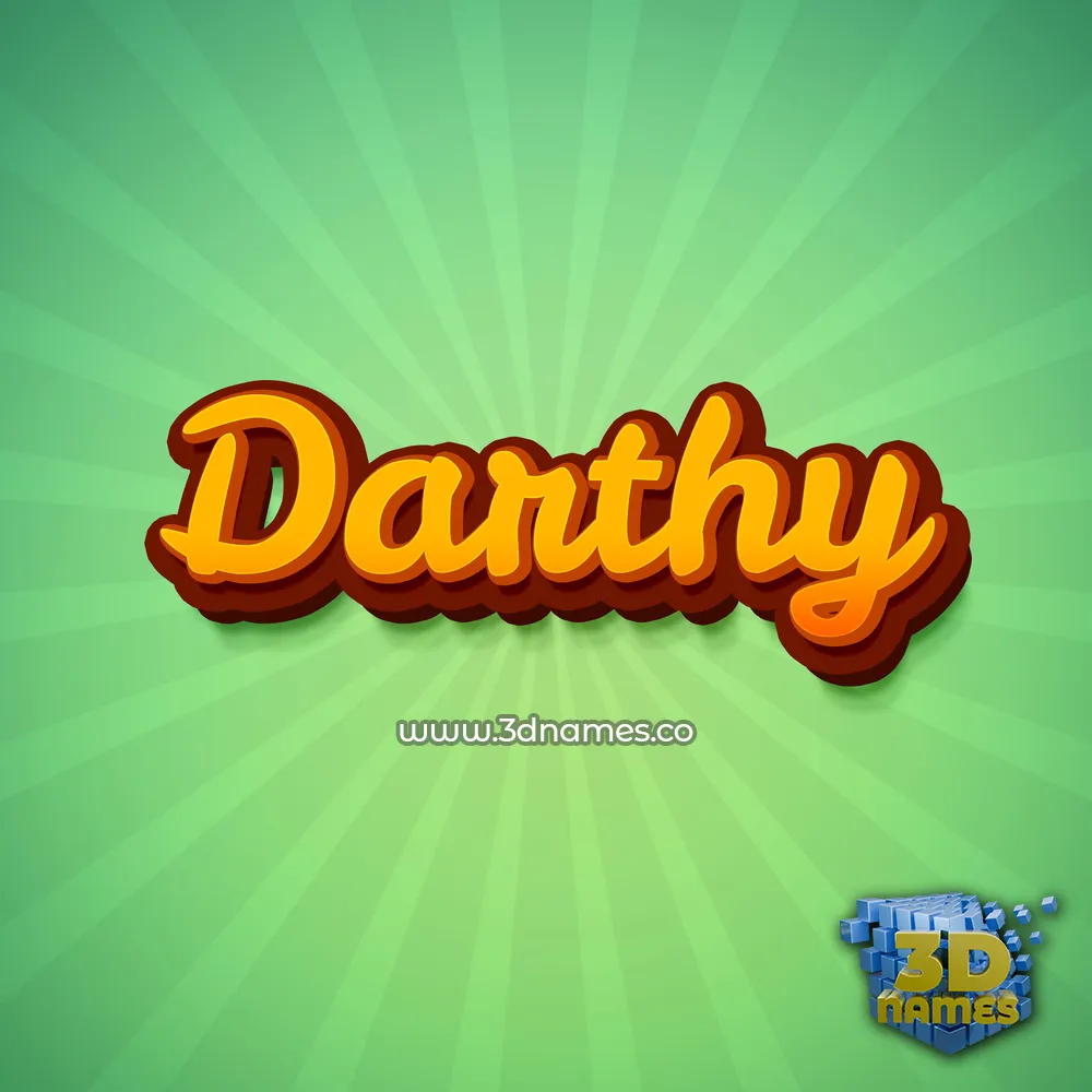 darthy in Green Rays style - 3D name wallpaper