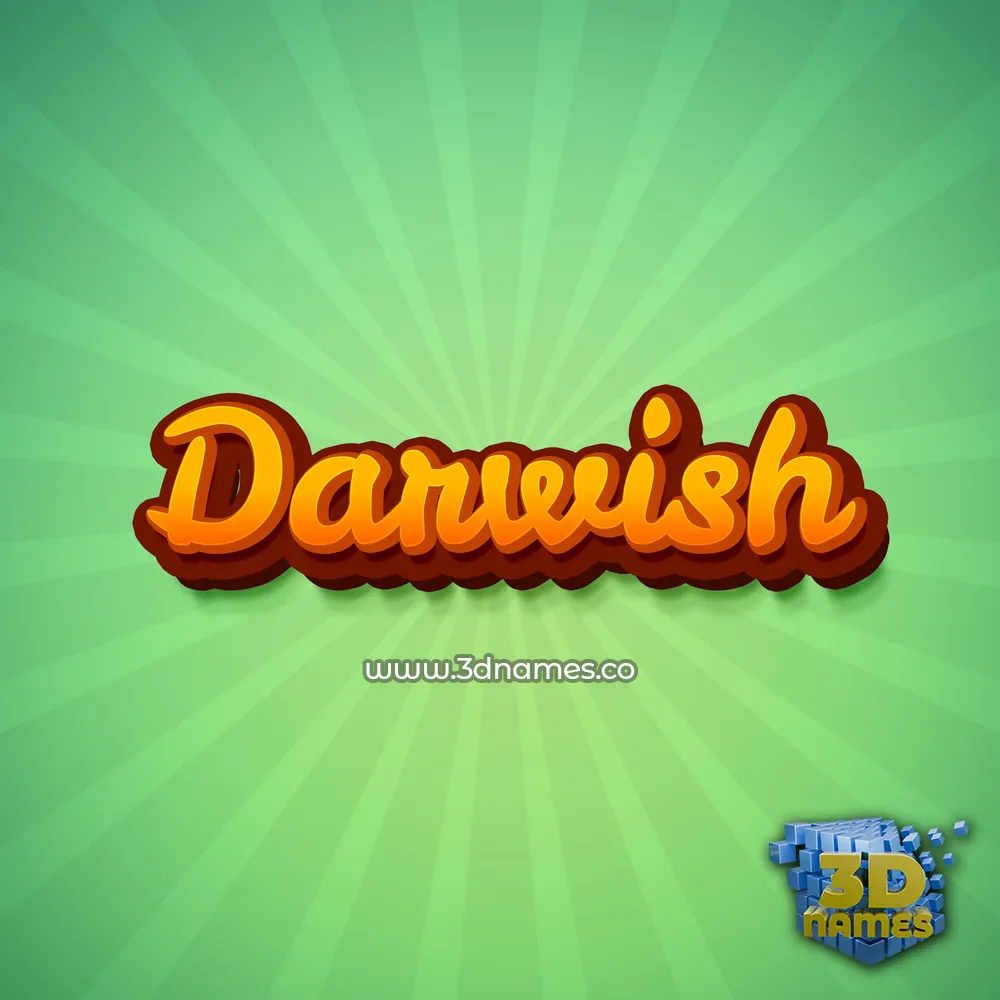 darwish in Green Rays style - 3D name wallpaper
