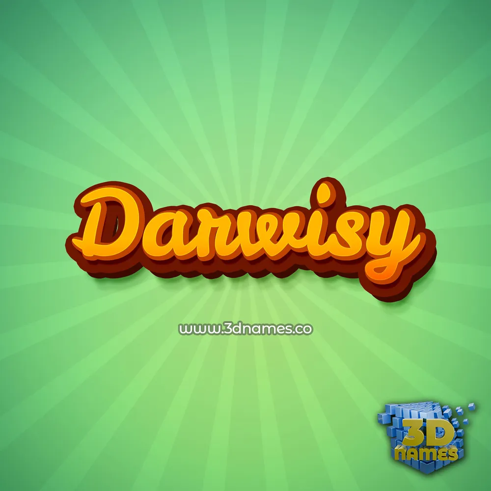 darwisy in Green Rays style - 3D name wallpaper
