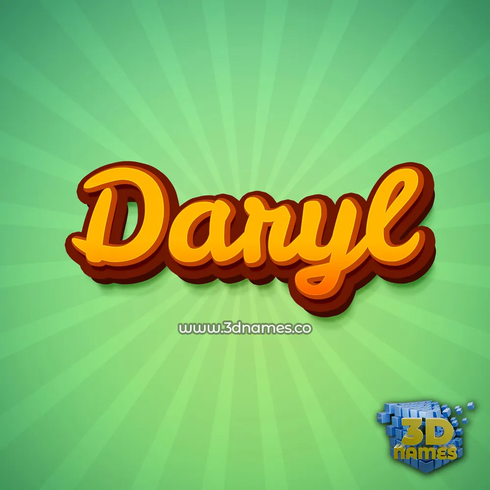 daryl in Green Rays style - 3D name wallpaper