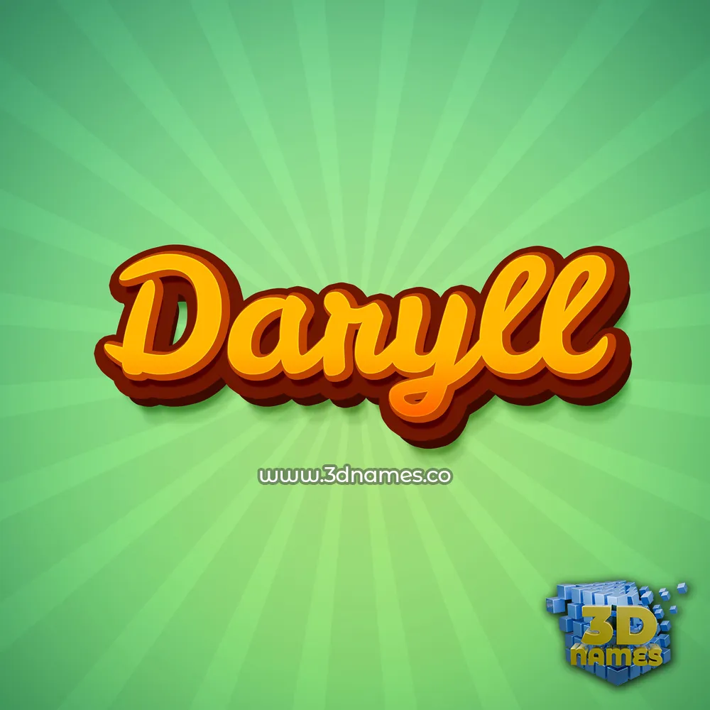 daryll in Green Rays style - 3D name wallpaper