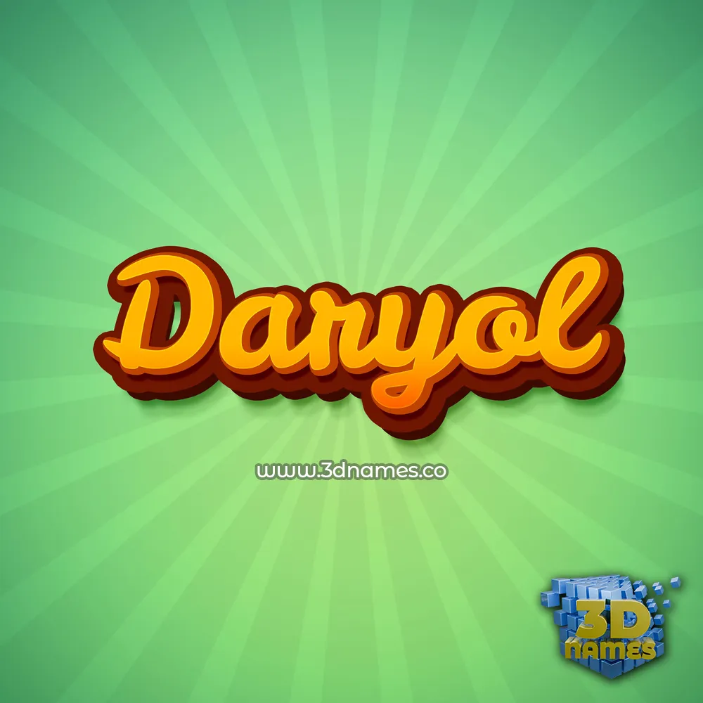 daryol in Green Rays style - 3D name wallpaper