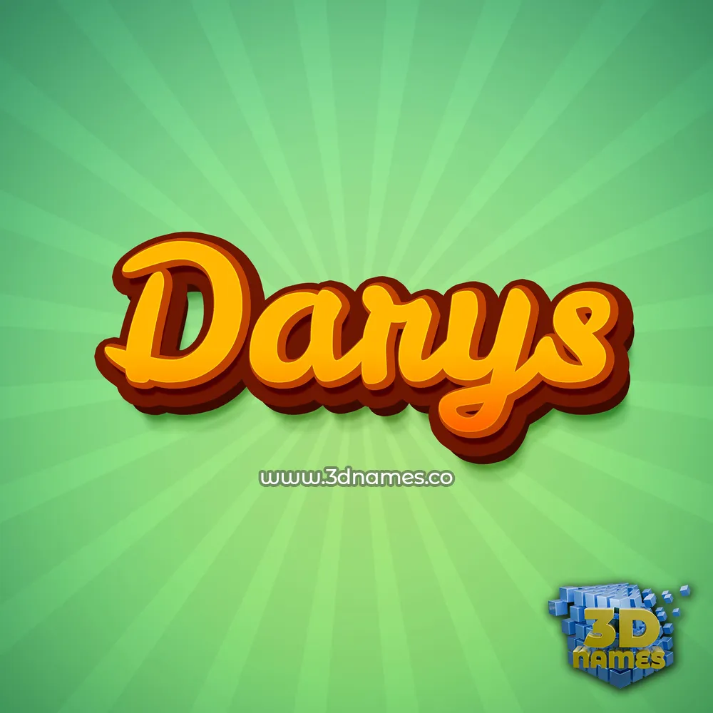 darys in Green Rays style - 3D name wallpaper