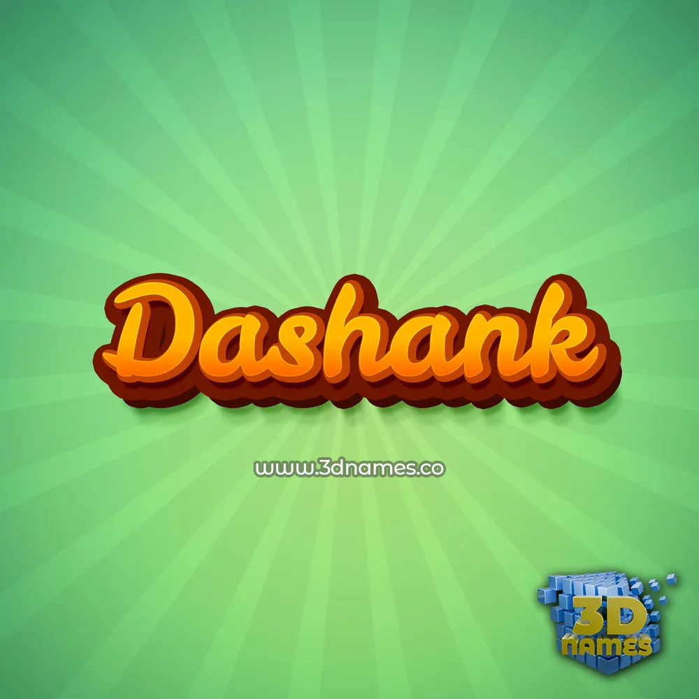 dashank in Green Rays style - 3D name wallpaper
