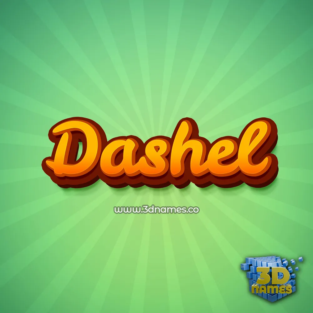 dashel in Green Rays style - 3D name wallpaper