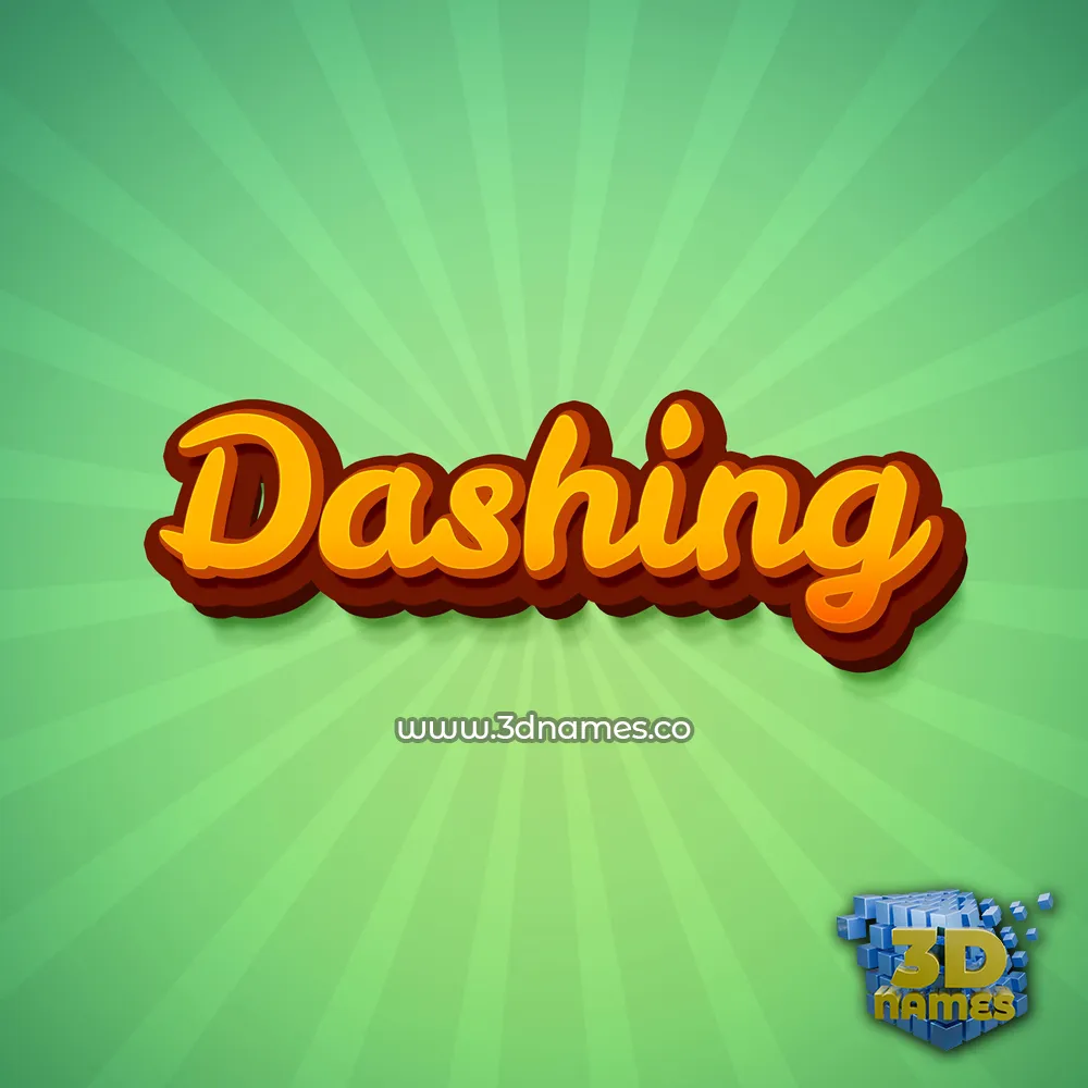 dashing in Green Rays style - 3D name wallpaper