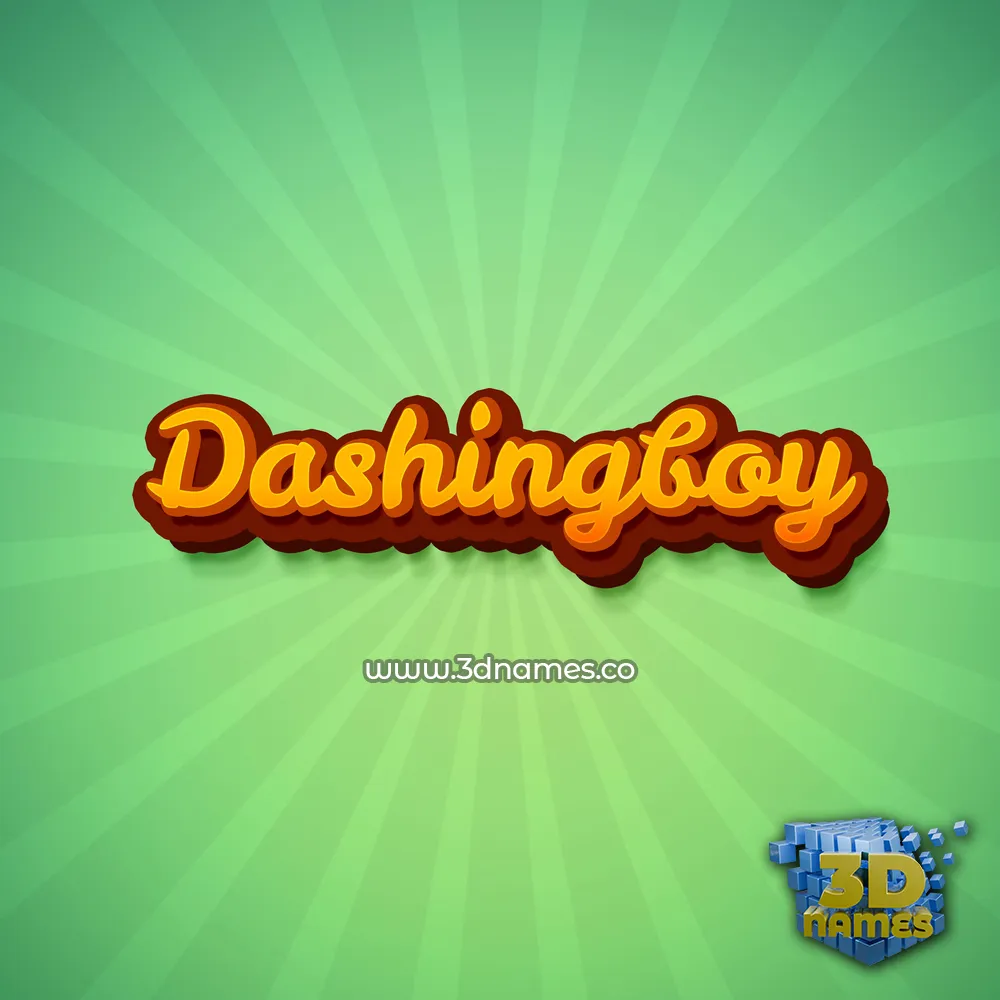 dashingboy in Green Rays style - 3D name wallpaper