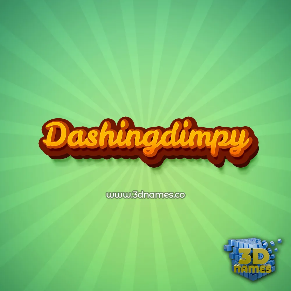 dashingdimpy in Green Rays style - 3D name wallpaper