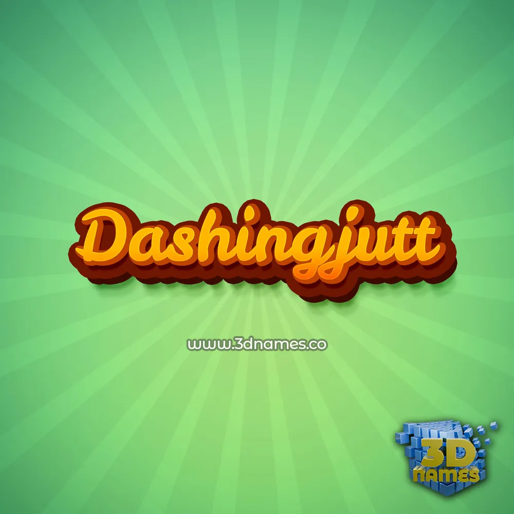 dashingjutt in Green Rays style - 3D name wallpaper