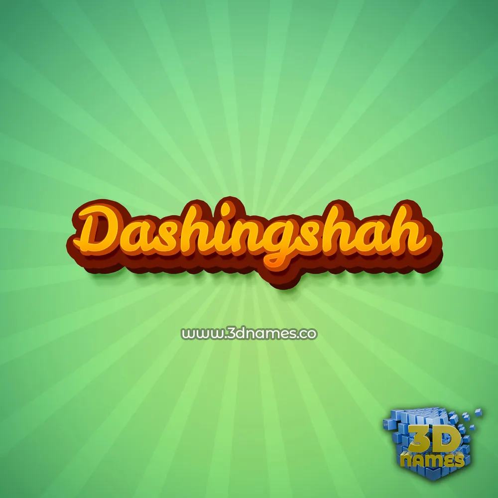 dashingshah in Green Rays style - 3D name wallpaper