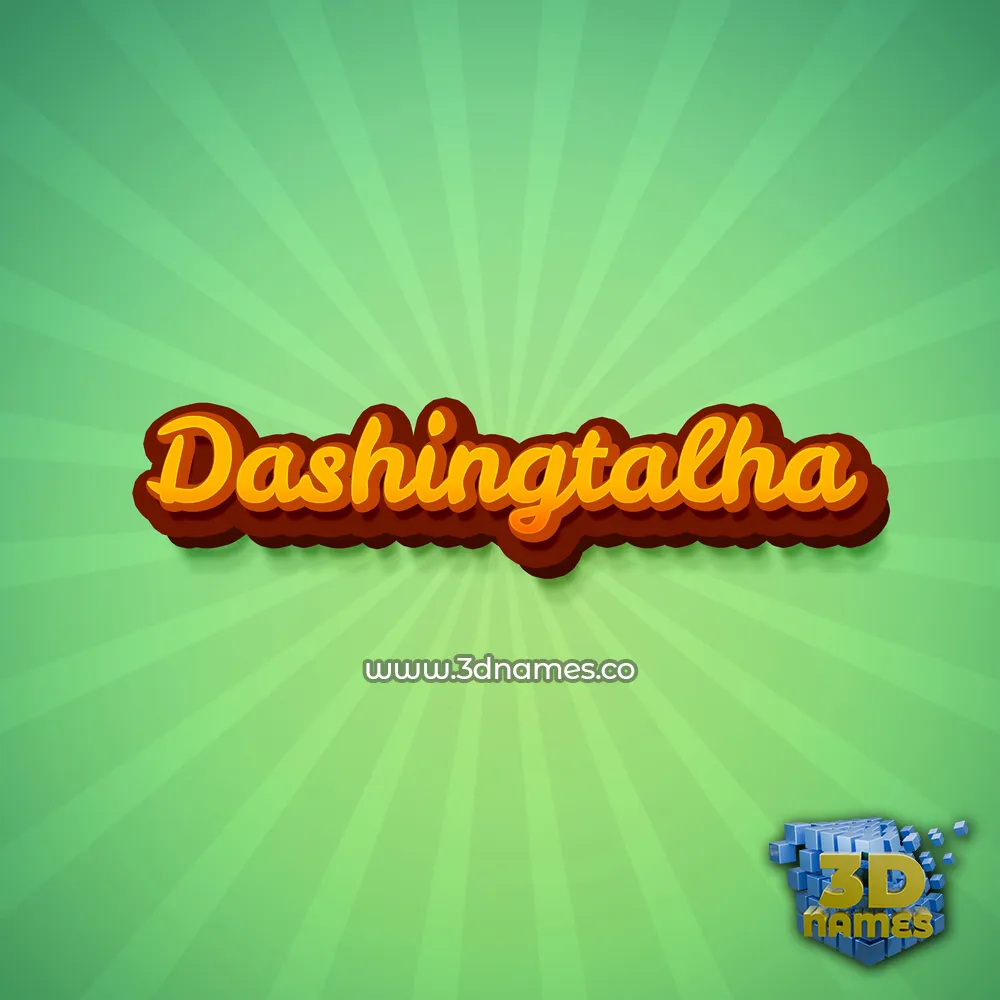 dashingtalha in Green Rays style - 3D name wallpaper