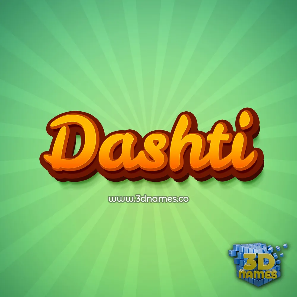 dashti in Green Rays style - 3D name wallpaper