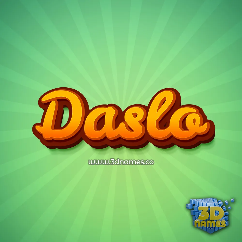 daslo in Green Rays style - 3D name wallpaper