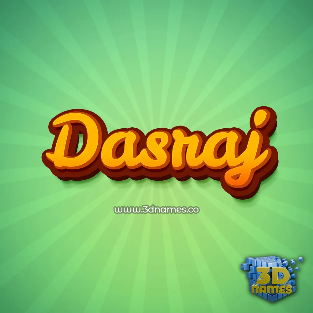 dasraj in Green Rays style - 3D name wallpaper