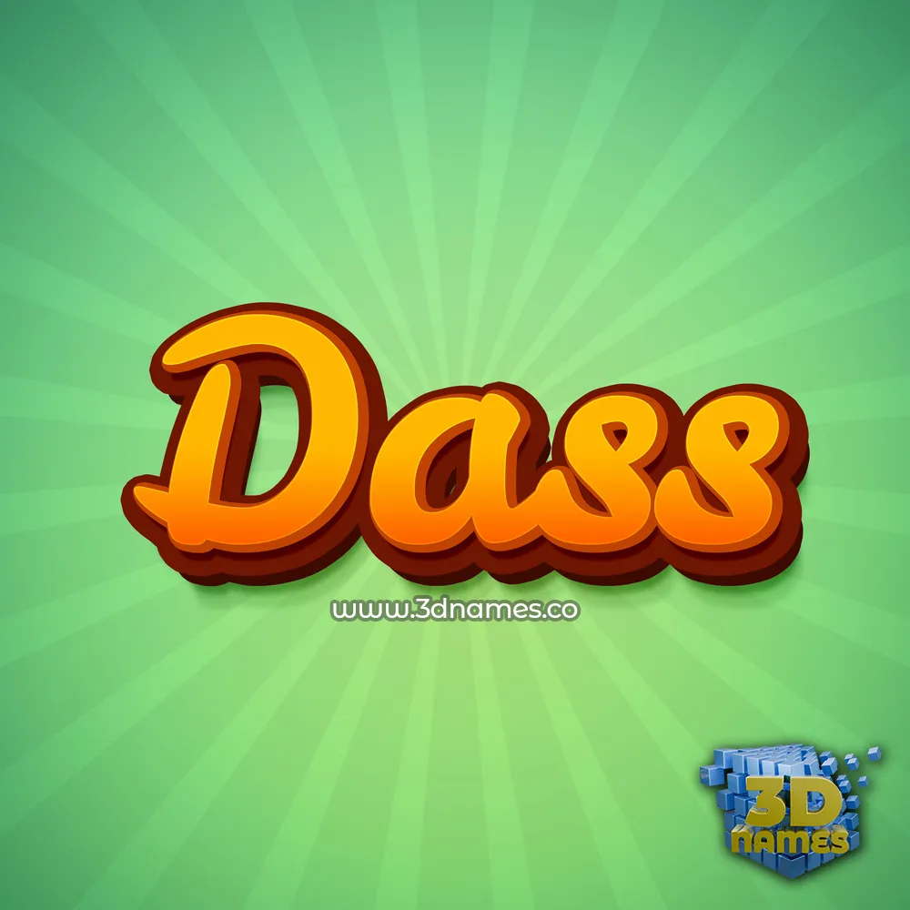 dass in Green Rays style - 3D name wallpaper