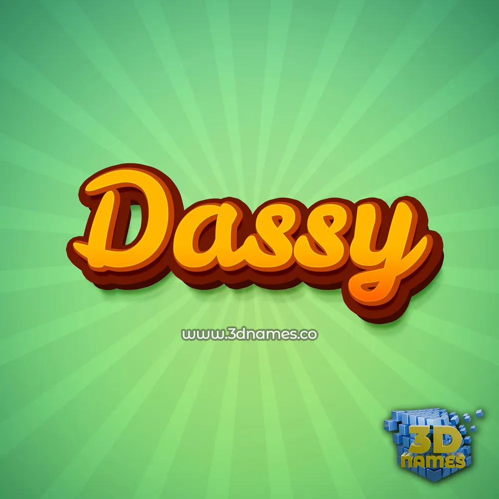 dassy in Green Rays style - 3D name wallpaper