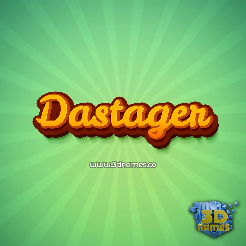 dastager in Green Rays style - 3D name wallpaper