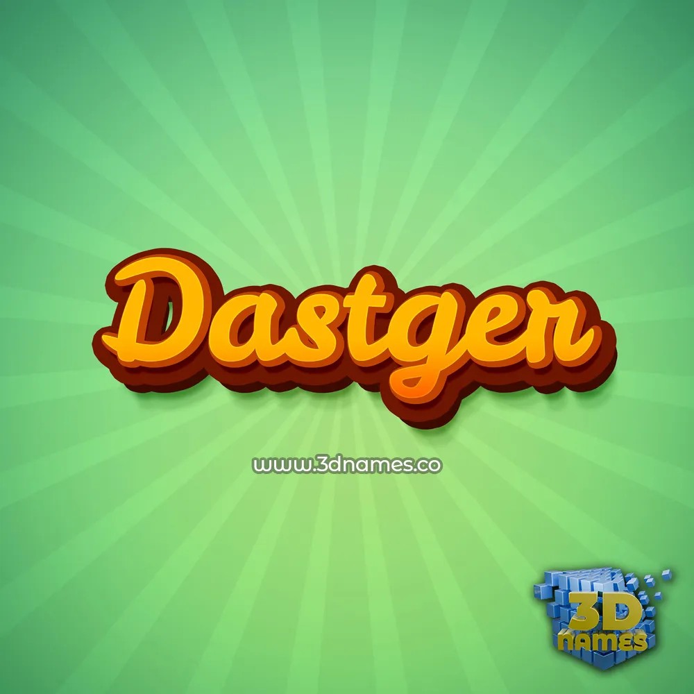 dastger in Green Rays style - 3D name wallpaper