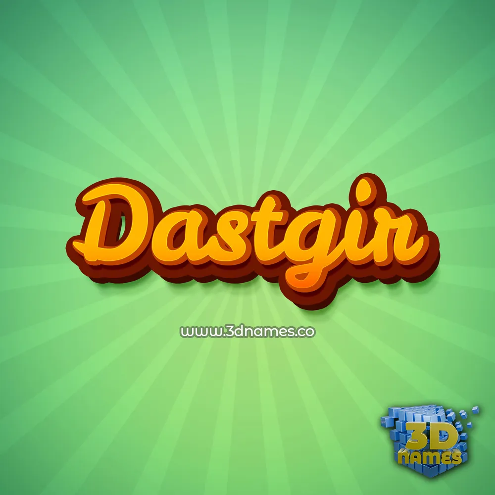 dastgir in Green Rays style - 3D name wallpaper