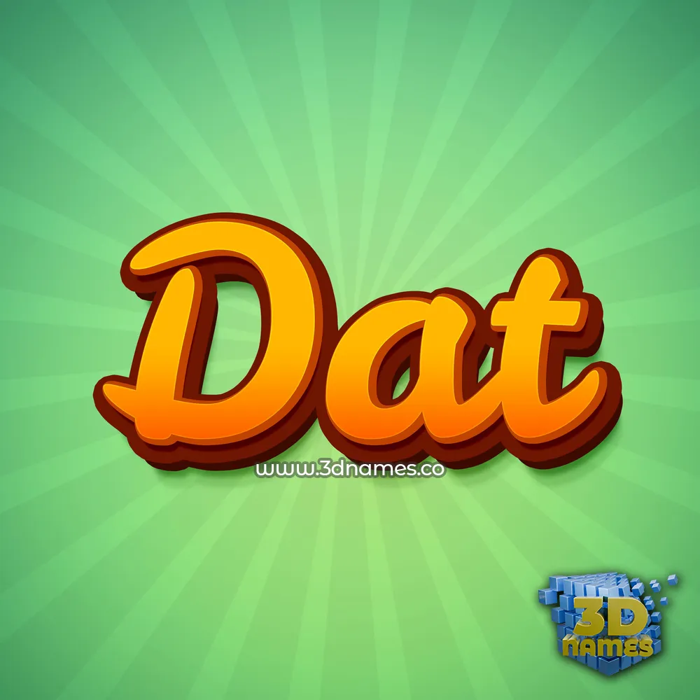 dat in Green Rays style - 3D name wallpaper