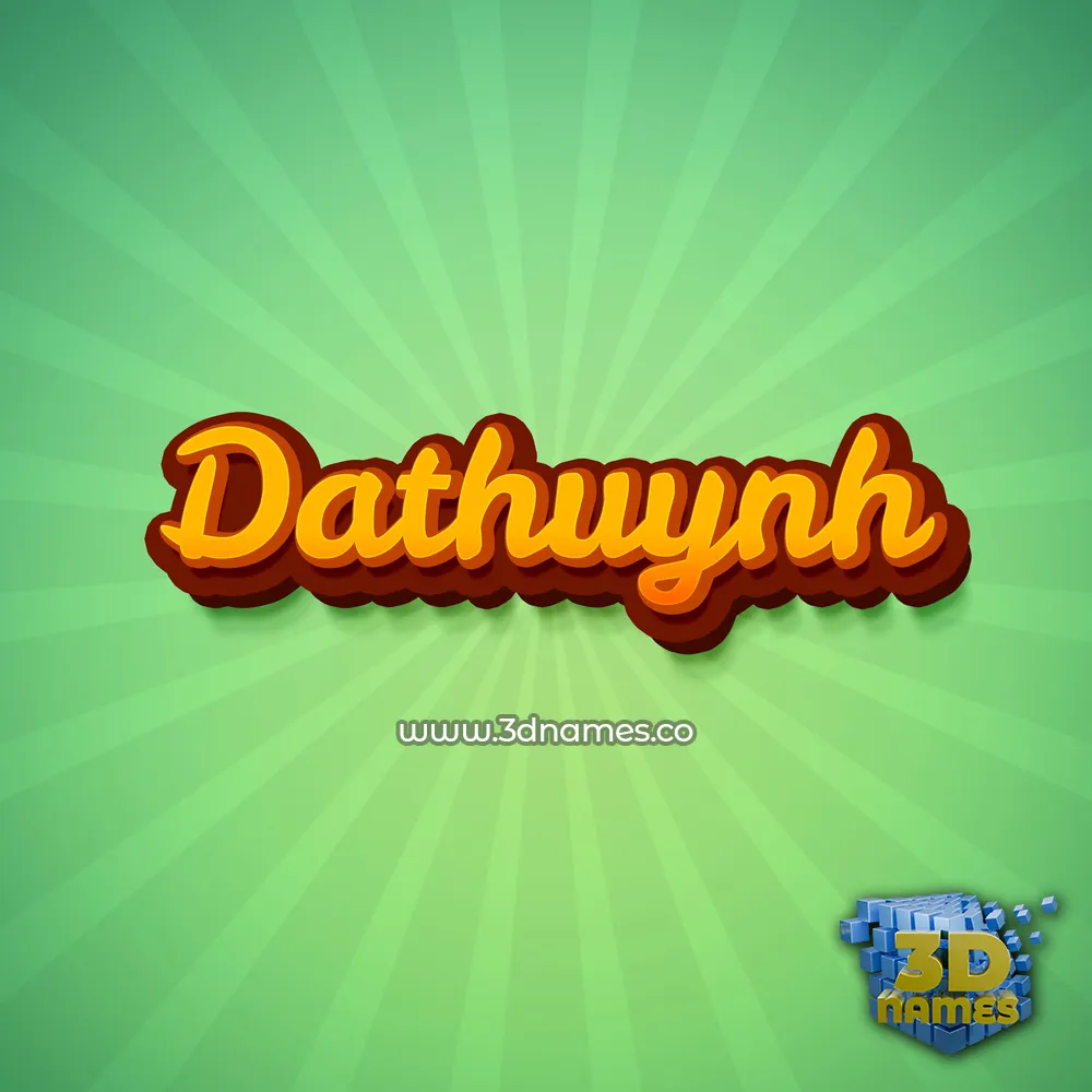 dathuynh in Green Rays style - 3D name wallpaper