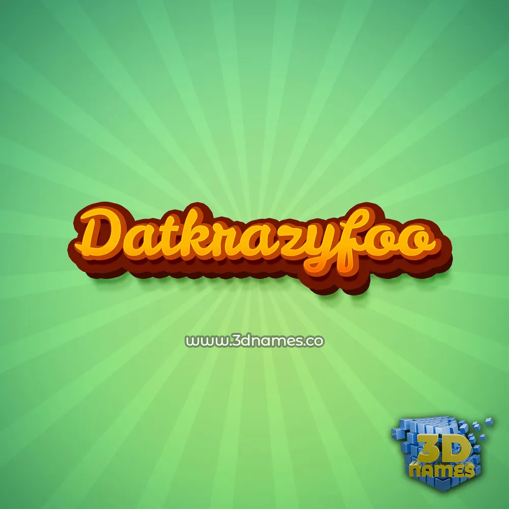 datkrazyfoo in Green Rays style - 3D name wallpaper