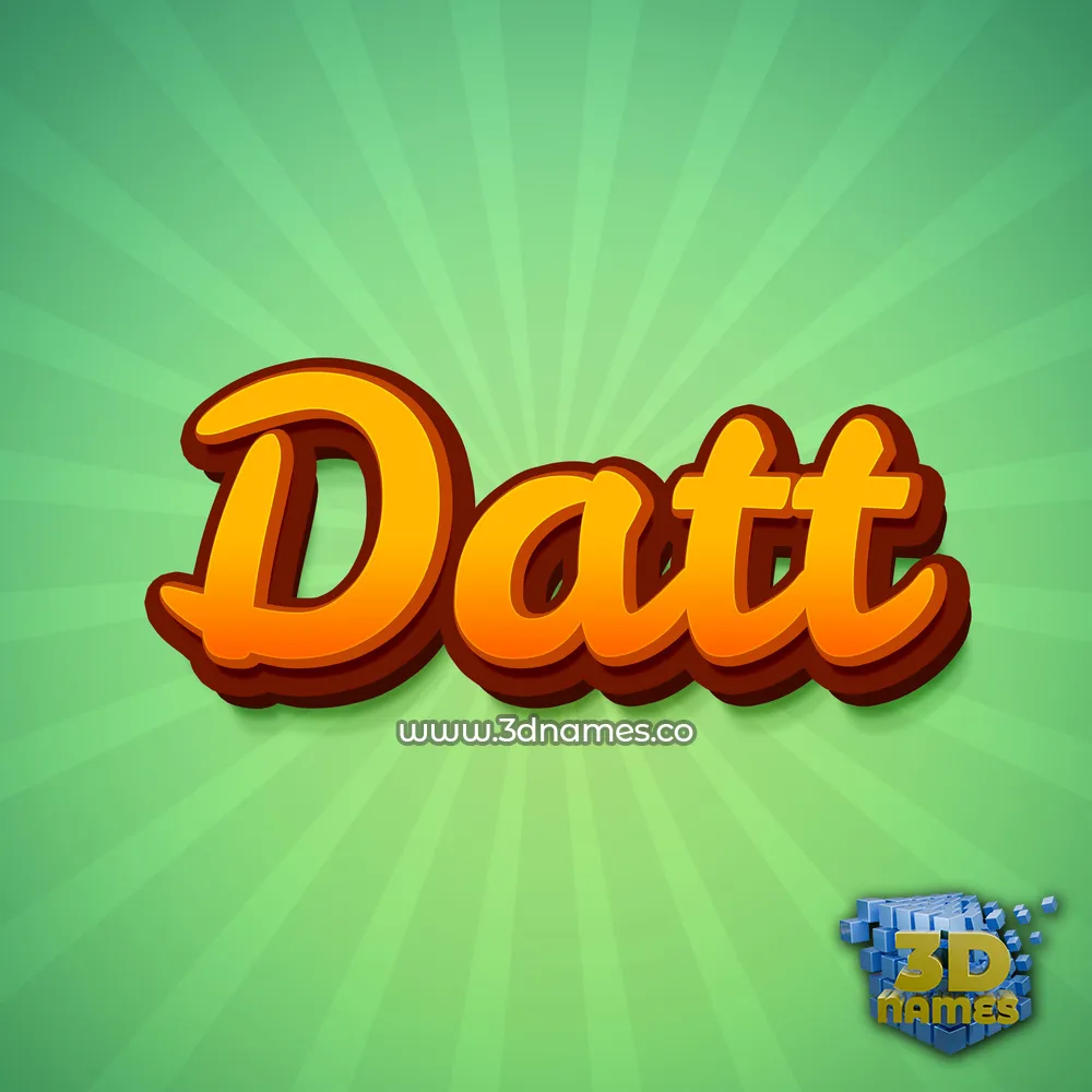 datt in Green Rays style - 3D name wallpaper