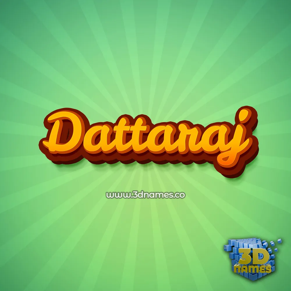 dattaraj in Green Rays style - 3D name wallpaper