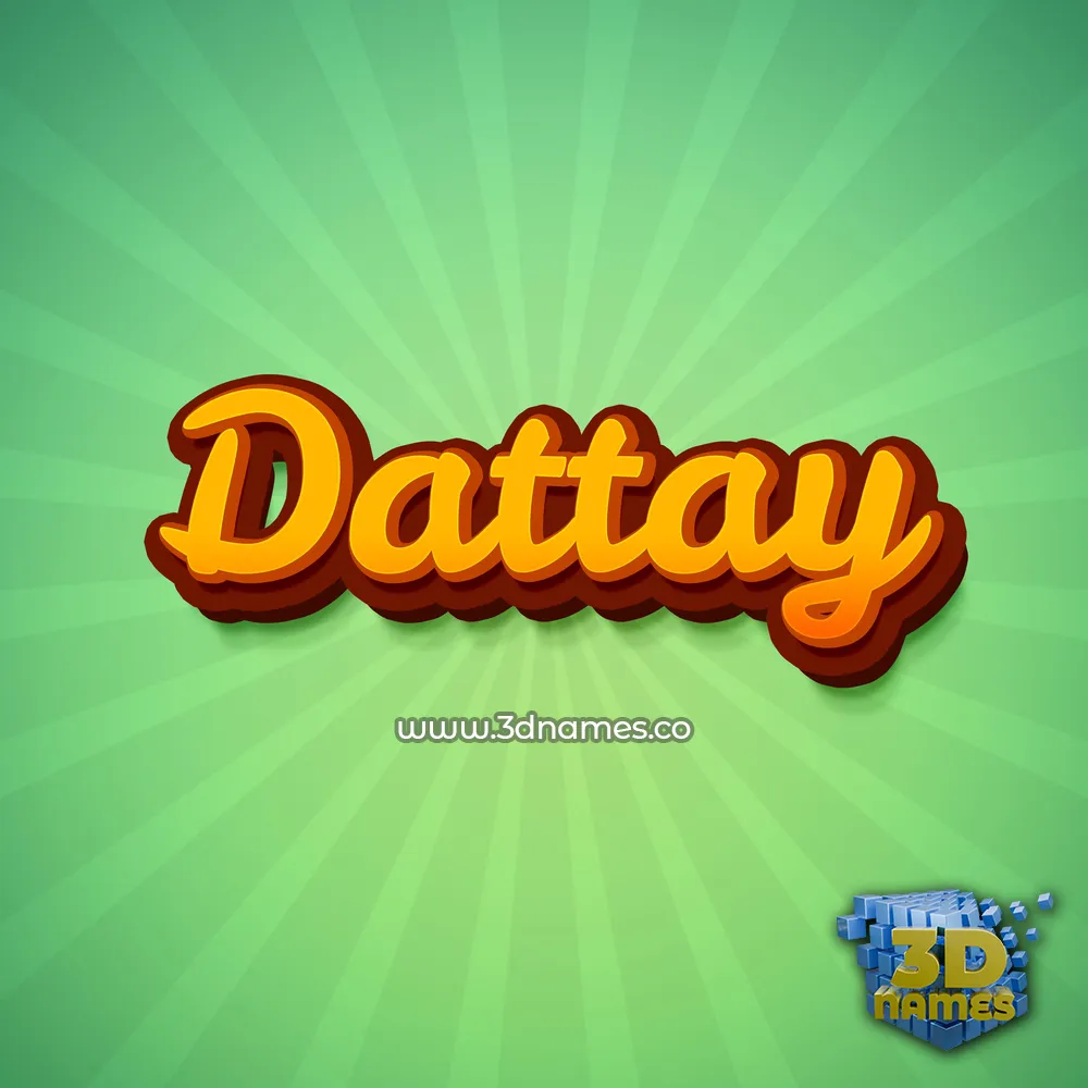 dattay in Green Rays style - 3D name wallpaper