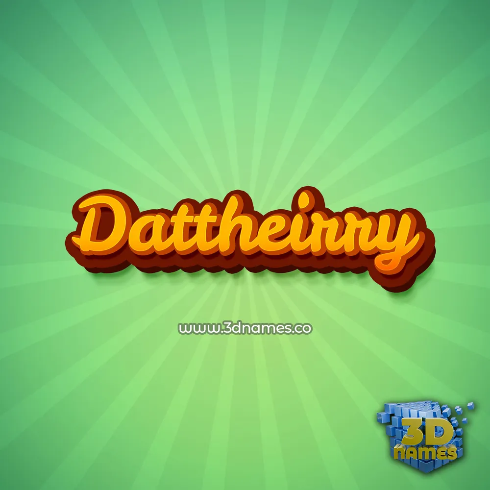 dattheirry in Green Rays style - 3D name wallpaper