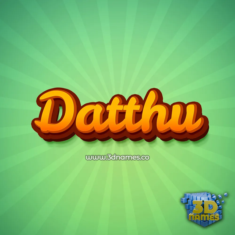 datthu in Green Rays style - 3D name wallpaper