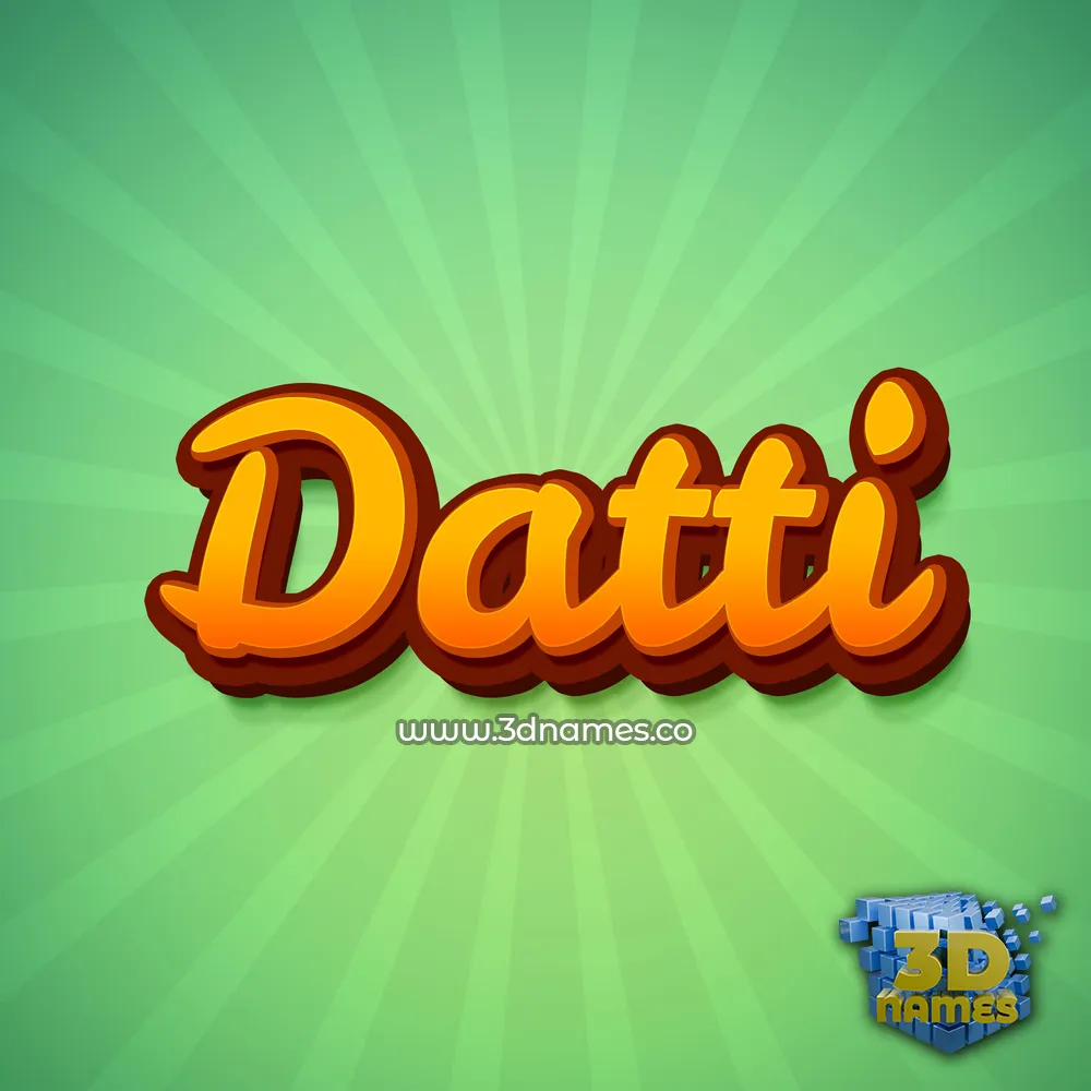 datti in Green Rays style - 3D name wallpaper