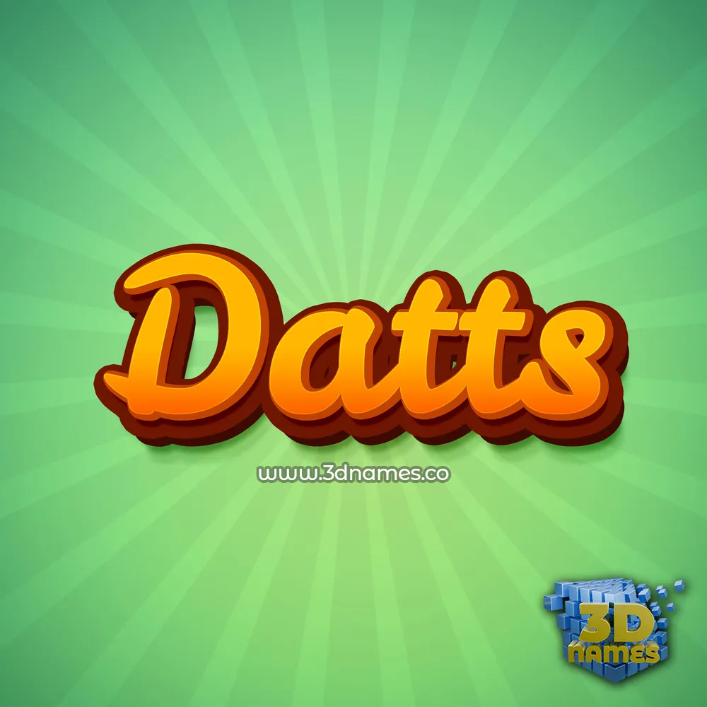datts in Green Rays style - 3D name wallpaper