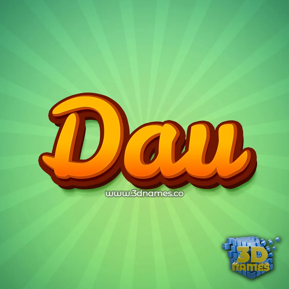 dau in Green Rays style - 3D name wallpaper