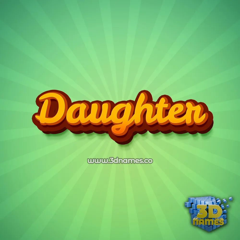 daughter in Green Rays style - 3D name wallpaper