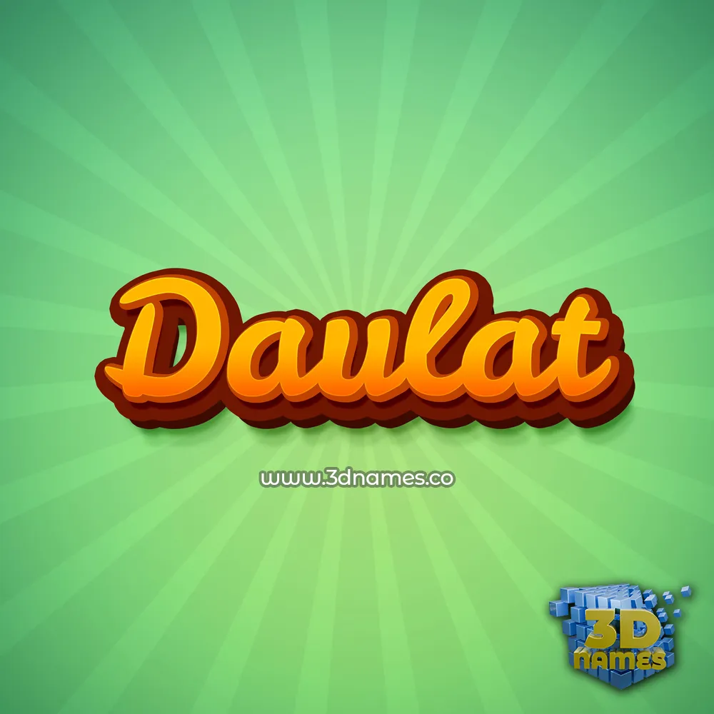 daulat in Green Rays style - 3D name wallpaper