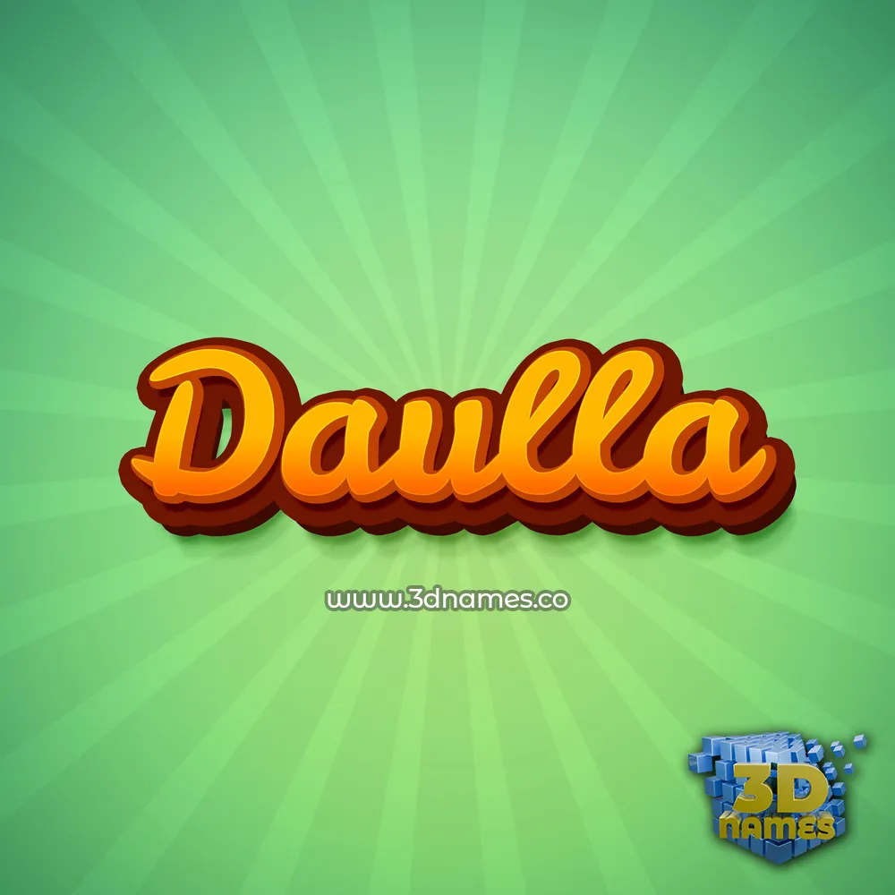daulla in Green Rays style - 3D name wallpaper