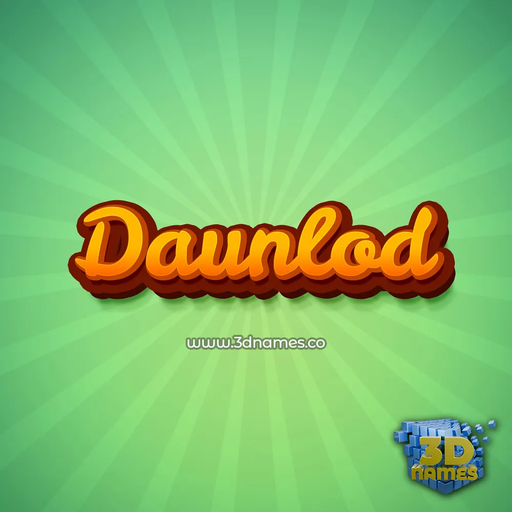 daunlod in Green Rays style - 3D name wallpaper