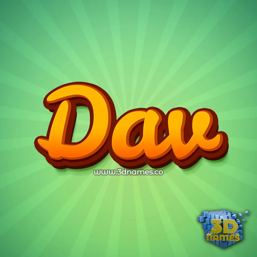 dav in Green Rays style - 3D name wallpaper