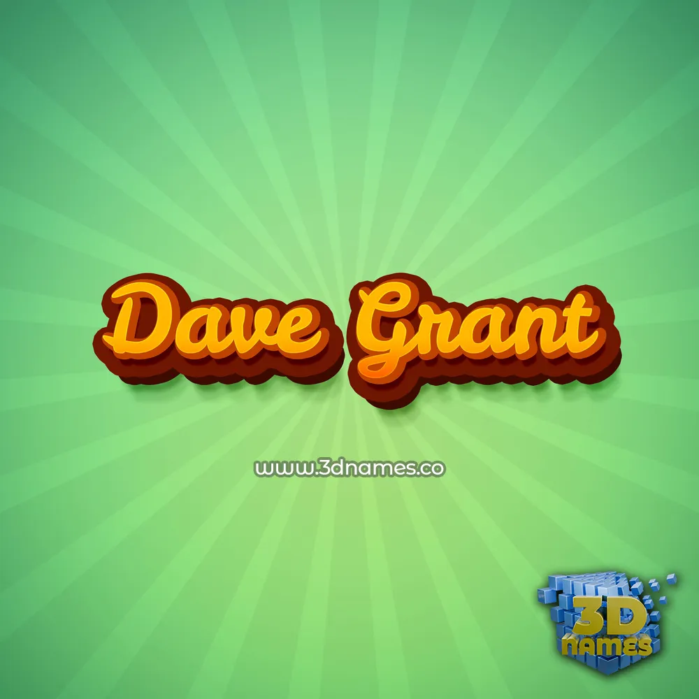 dave grant in Green Rays style - 3D name wallpaper