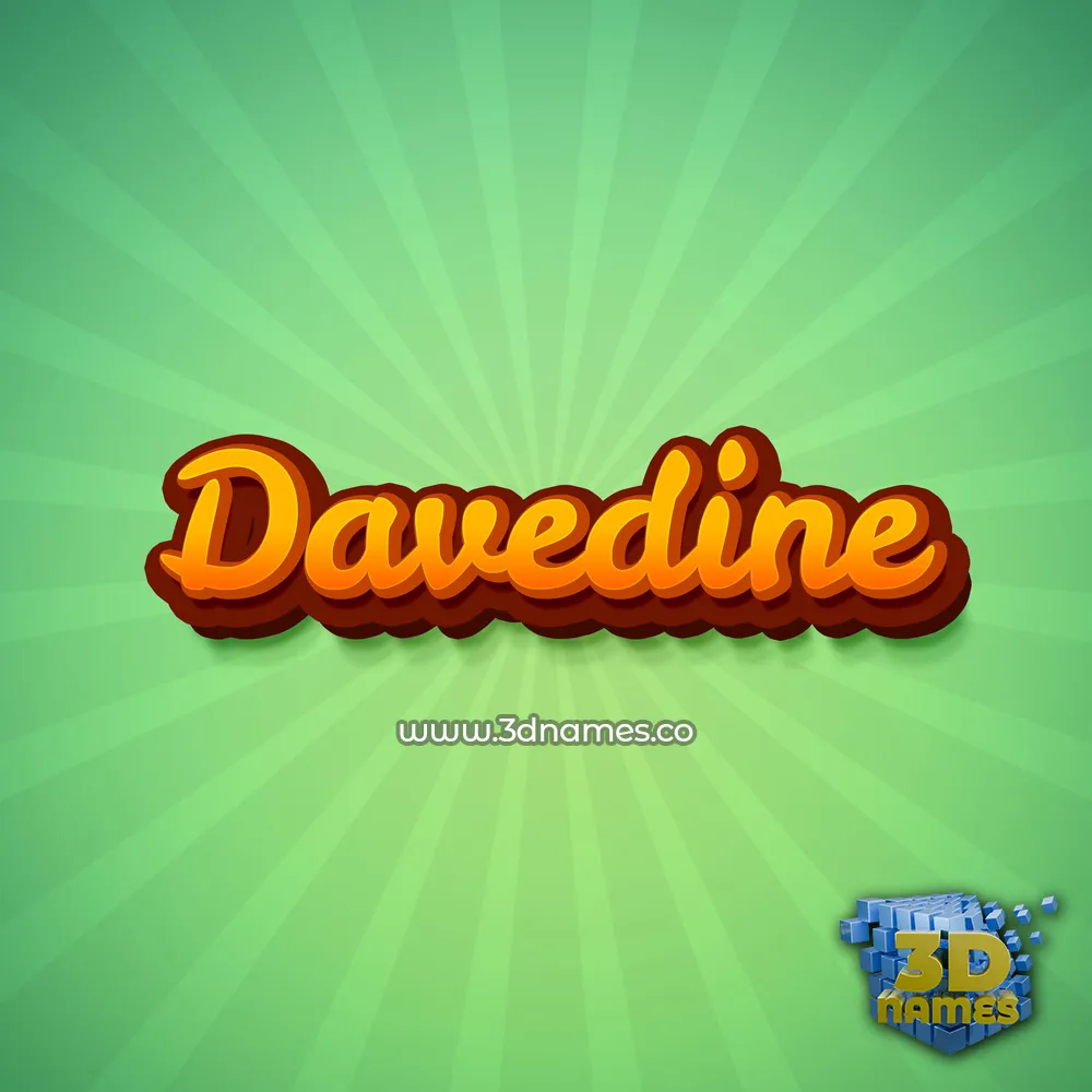davedine in Green Rays style - 3D name wallpaper